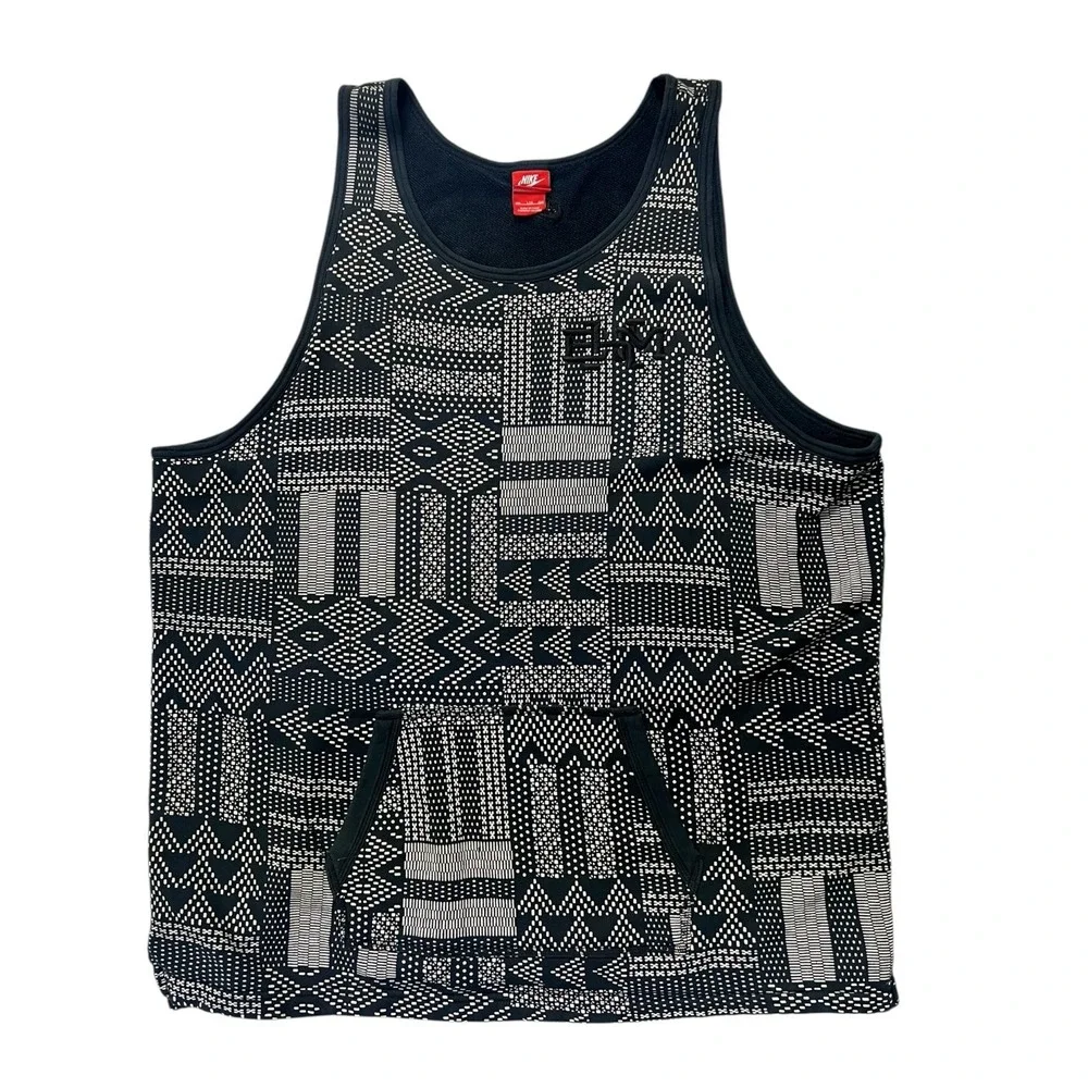 Nike BHM Black History Month Tank Top Mens XXL Black White Geometric Print Pouch
